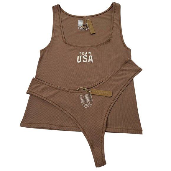 SKIMS Soft Lounge Rib Tank + Thong Team USA Sienna 2X - Picture 1 of 11